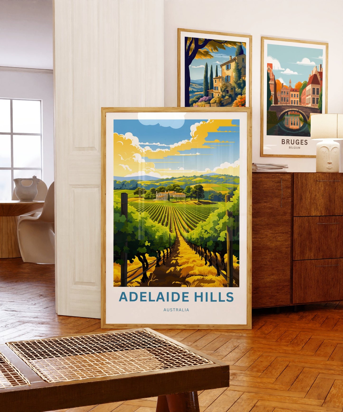 Adelaide Hills Travel Print - Adelaide Hills poster, Australia Wall Art, Framed present, Gift Australia Present, Custom Text - TravelTreasureCo