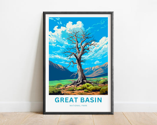 Great Basin National Park Travel Print - Great Basin poster, National Park Wall Art, Framed present, Gift United States Present - TravelTreasureCo