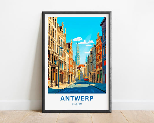 Antwerp Travel Print - Antwerp poster, Belgium Wall Art, Wall Decor, Framed present, Gift Belgium Present - TravelTreasureCo