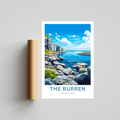 The Burren National Park Travel Print - Burren National Park poster, Ireland Wall Art, Framed present, Gift Ireland Present - TravelTreasureCo