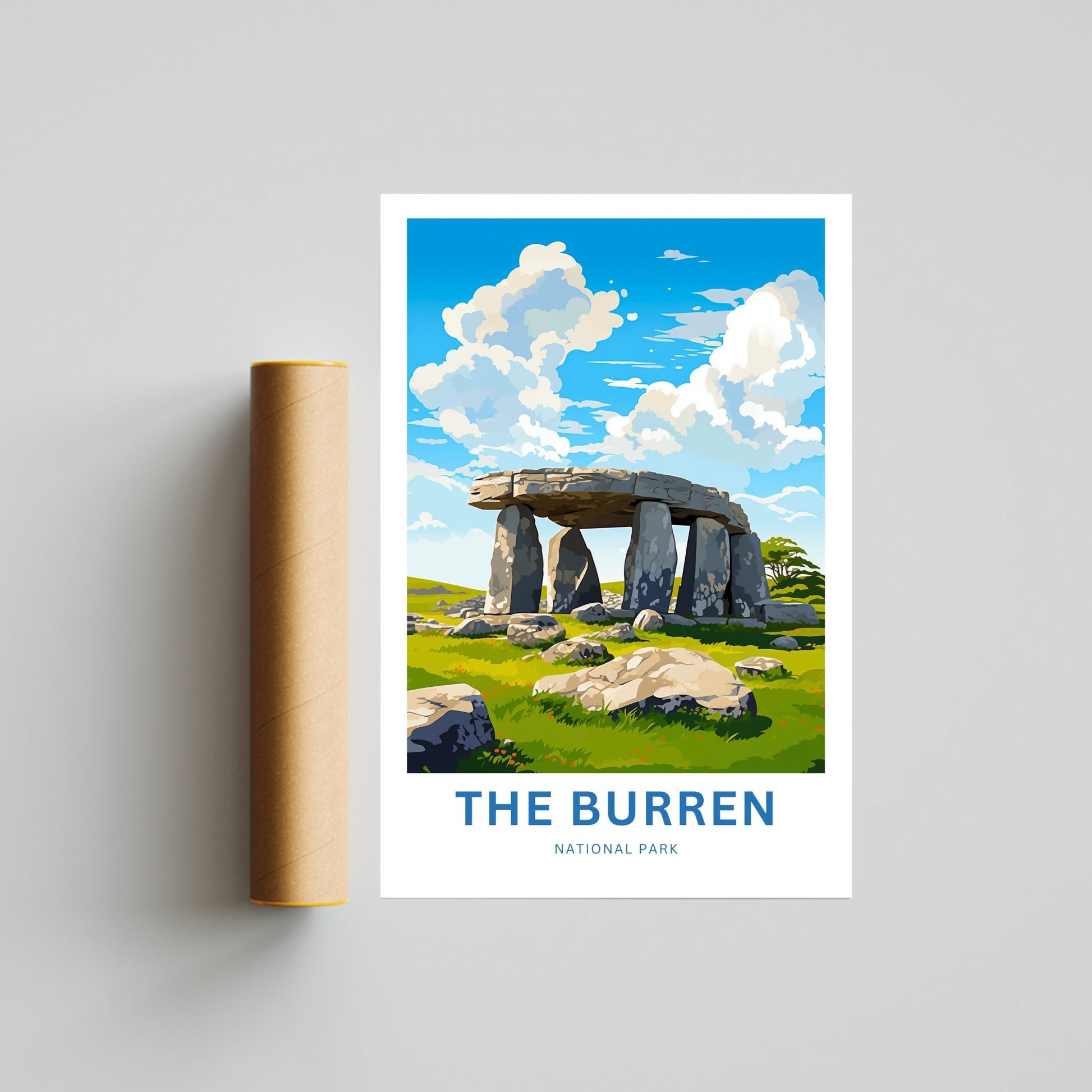 The Burren National Park Travel Print - Burren National Park poster, Ireland Wall Art, Framed present, Gift Ireland Present - TravelTreasureCo