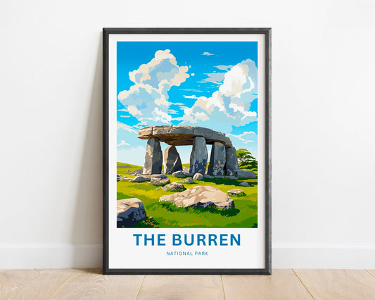 The Burren National Park Travel Print - Burren National Park poster, Ireland Wall Art, Framed present, Gift Ireland Present - TravelTreasureCo