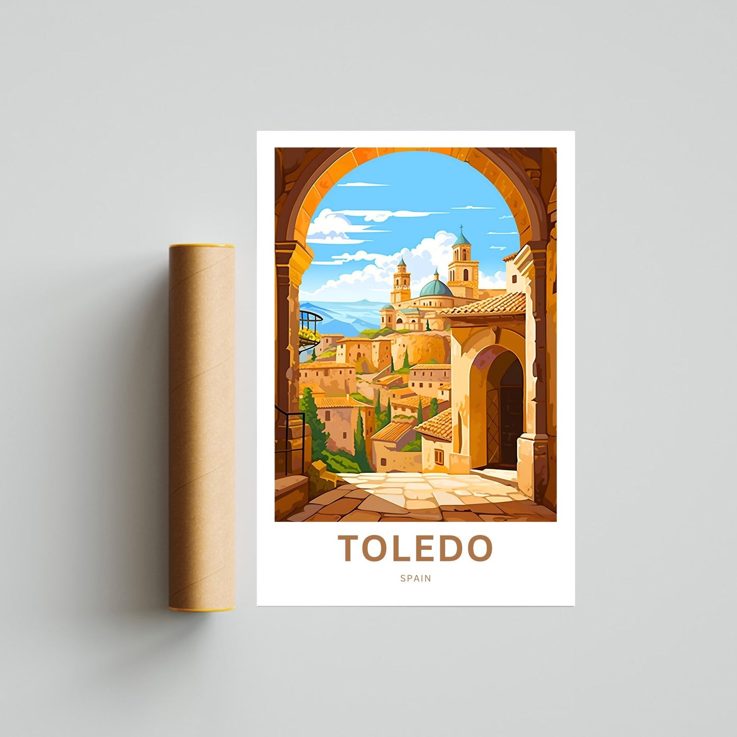 Toledo Travel Print - Toledo poster, Spain Wall Art, Wall Decor, Framed present, Gift Spain Present - TravelTreasureCo