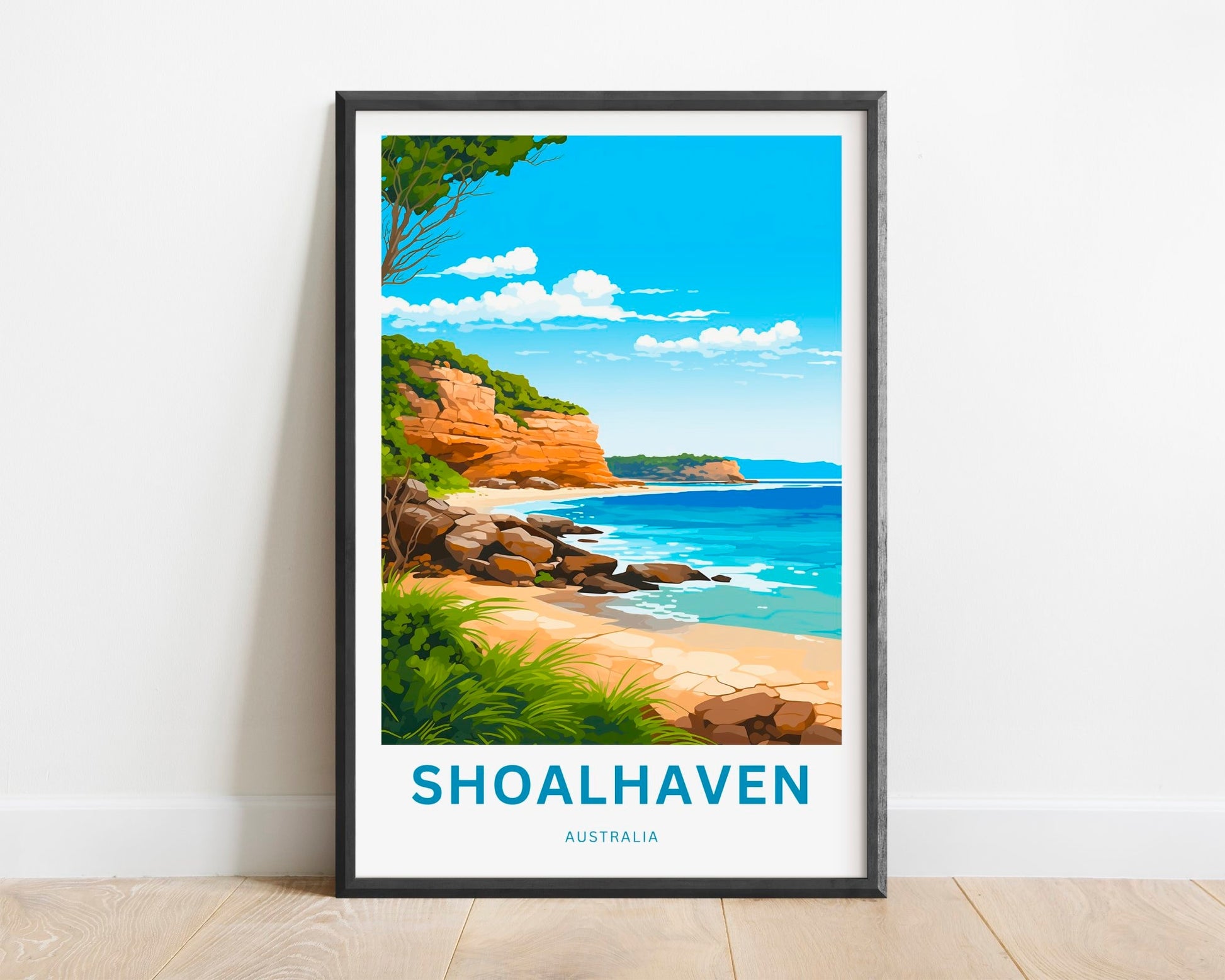 Shoalhaven Travel Print - Shoalhaven poster, Australia Wall Art, Framed present, Gift Australia Present, Custom Text - TravelTreasureCo