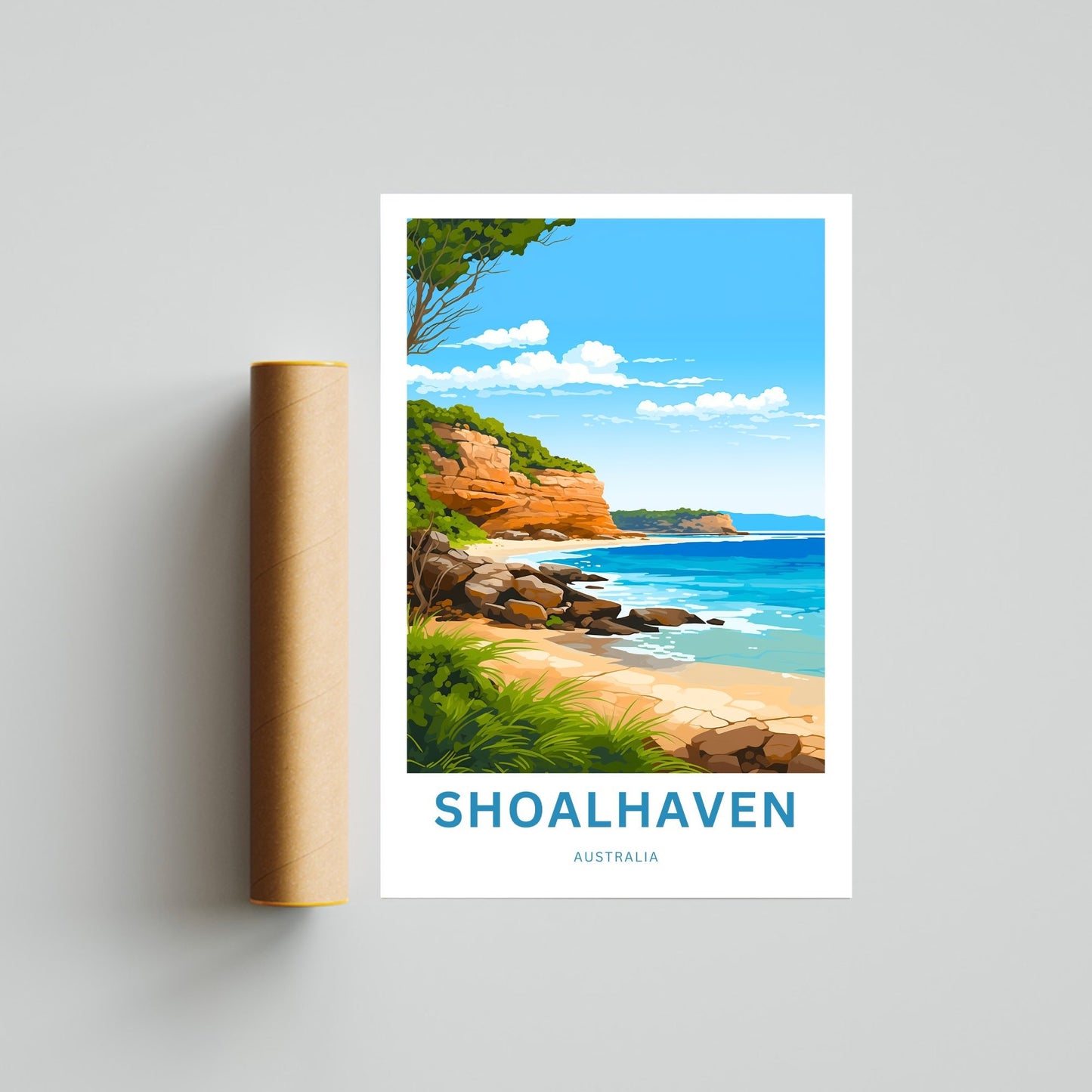 Shoalhaven Travel Print - Shoalhaven poster, Australia Wall Art, Framed present, Gift Australia Present, Custom Text - TravelTreasureCo