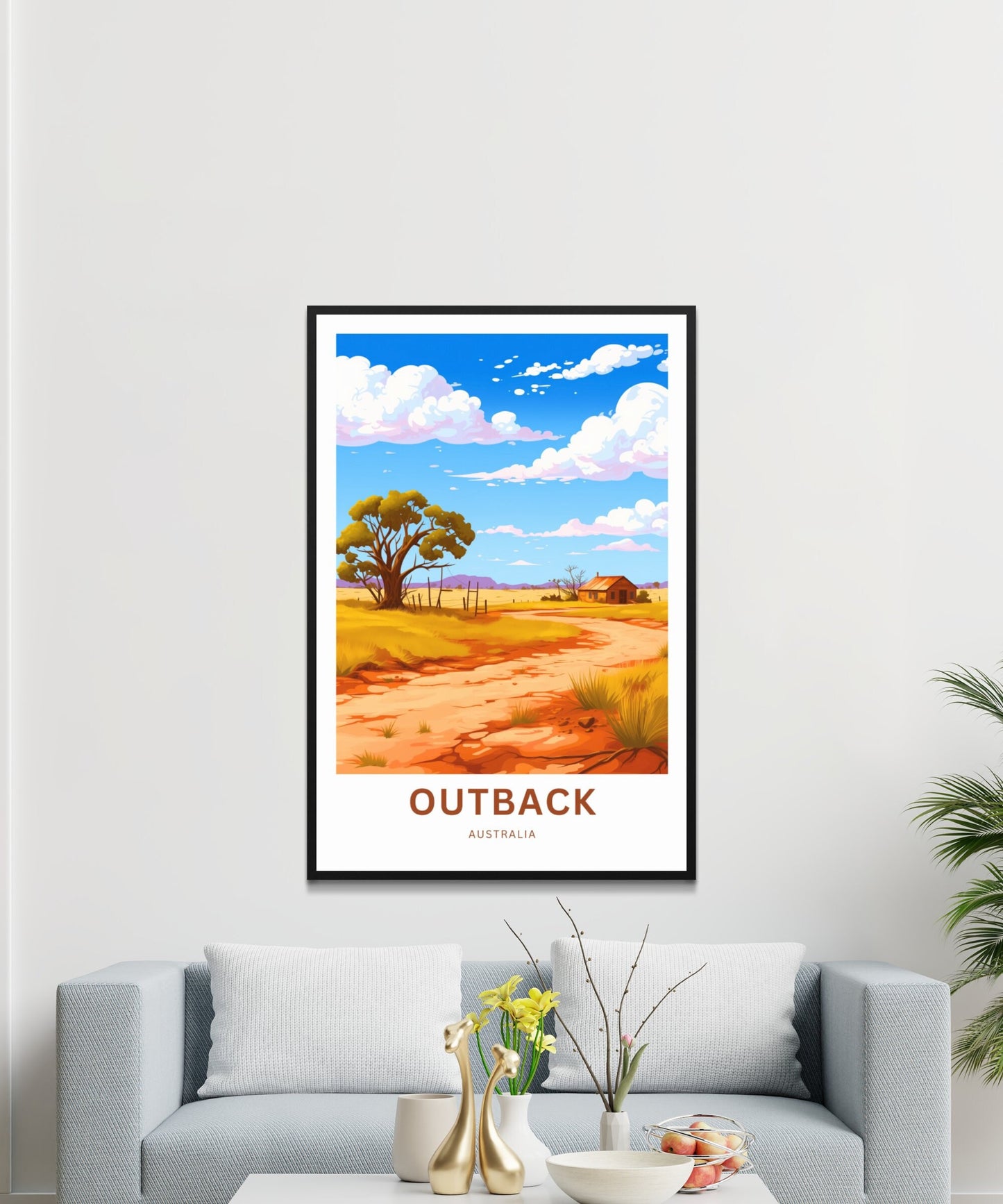 Outback Travel Print - Outback Travel poster, Australia Wall Art, Wall Decor, Framed present, Gift Australia Present, Custom Text - TravelTreasureCo