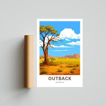 Outback Travel Print - Outback Travel poster, Australia Wall Art, Wall Decor, Gift Australia Present, Custom Text - TravelTreasureCo