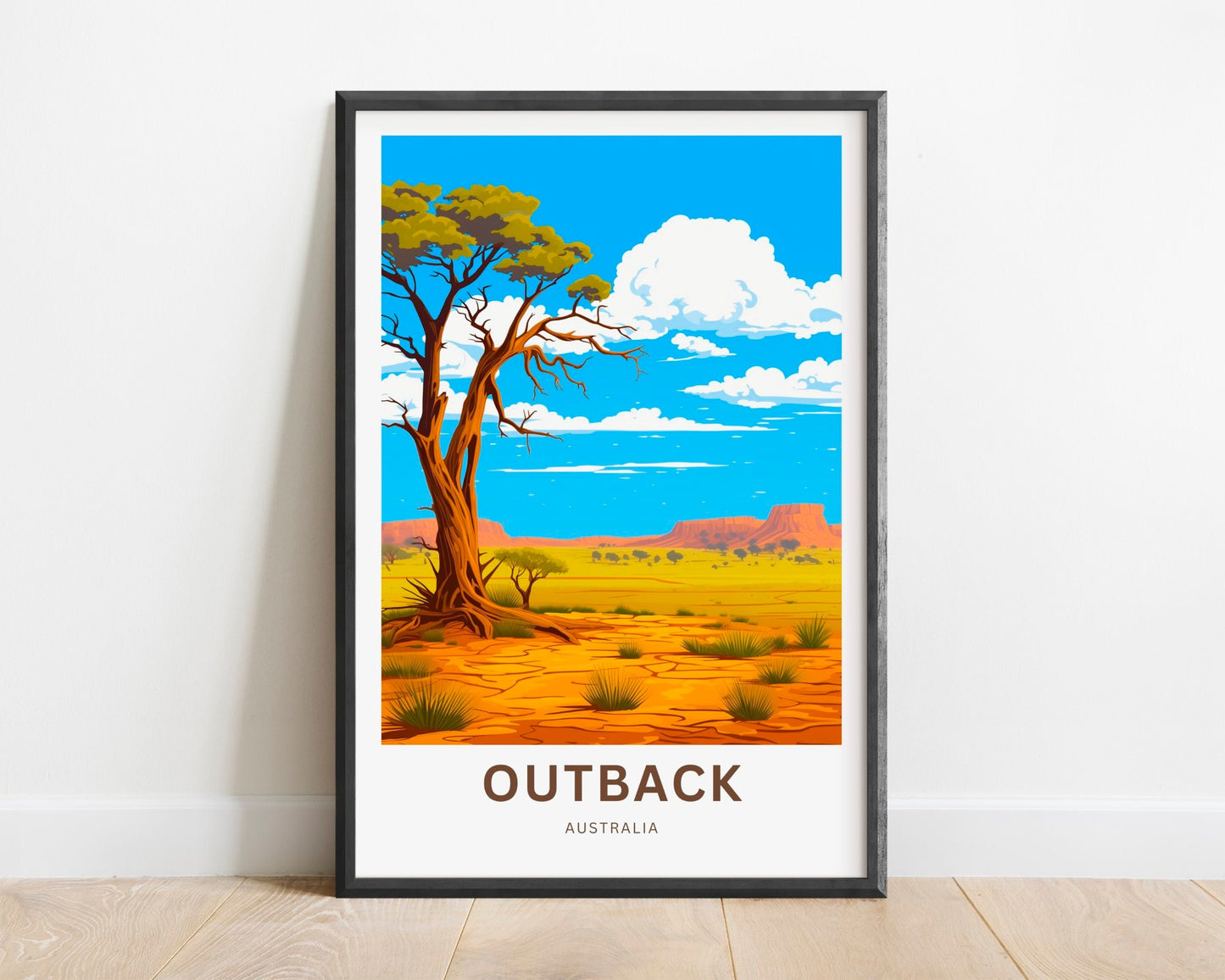 Outback Travel Print - Outback Travel poster, Australia Wall Art, Wall Decor, Gift Australia Present, Custom Text - TravelTreasureCo