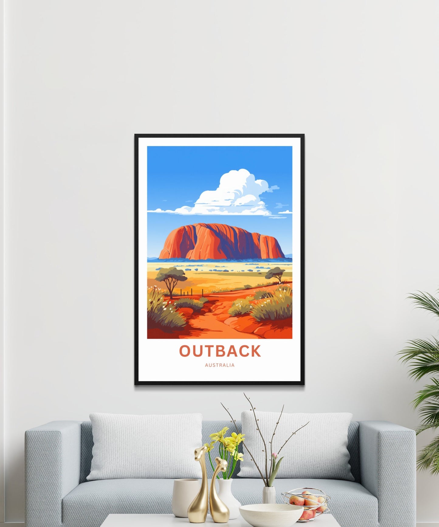 Outback Travel Print - Outback Travel poster, Australia Wall Art, Wall Decor, Gift Australia Present, Custom Text - TravelTreasureCo