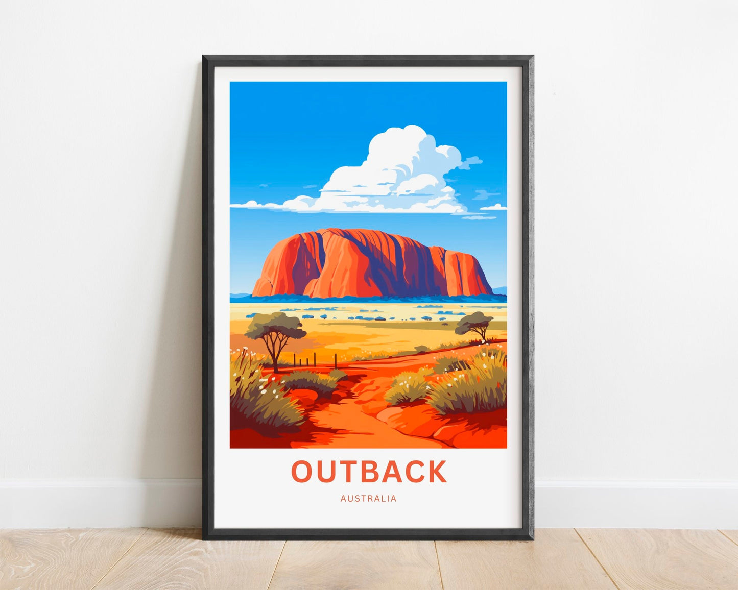 Outback Travel Print - Outback Travel poster, Australia Wall Art, Wall Decor, Gift Australia Present, Custom Text - TravelTreasureCo