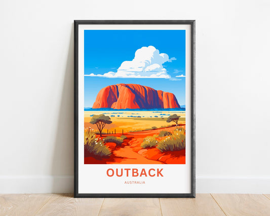 Outback Travel Print - Outback Travel poster, Australia Wall Art, Wall Decor, Gift Australia Present, Custom Text - TravelTreasureCo