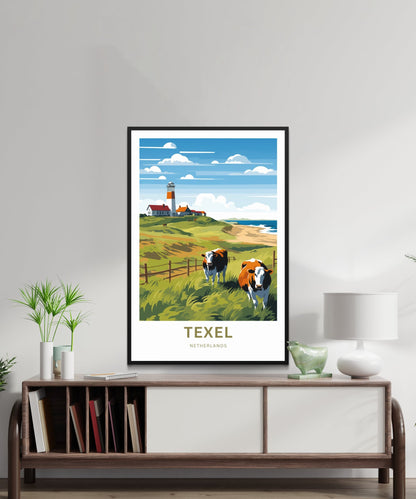 Texel Travel Print - Texel Travel poster, Netherlands Wall Art, Framed present, Gift Netherlands Present - TravelTreasureCo