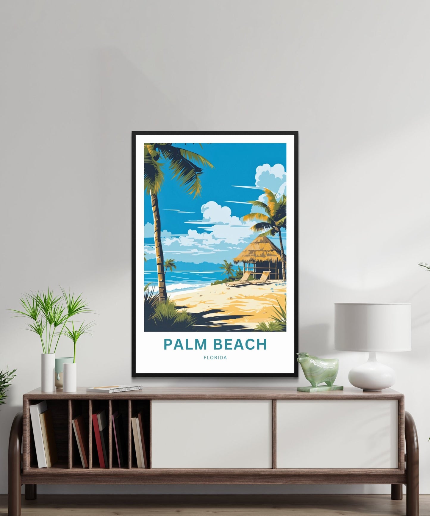 Palm Beach Travel Print - Palm Beach poster, Florida Wall Art, Wall Decor, Framed present, Gift Florida Present - TravelTreasureCo