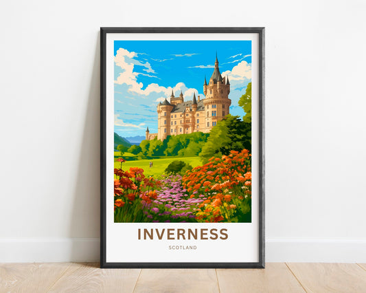 Inverness Travel Print - Inverness poster, Scotland Wall Art, Wall Decor, Framed present, Gift Scotland Present - TravelTreasureCo