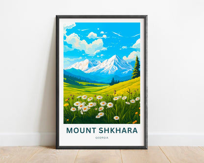 Mount Shkhara Travel Print - Mount Shkhara poster, Georgia, Russia Wall Art, Framed present, Gift Russia Present - TravelTreasureCo