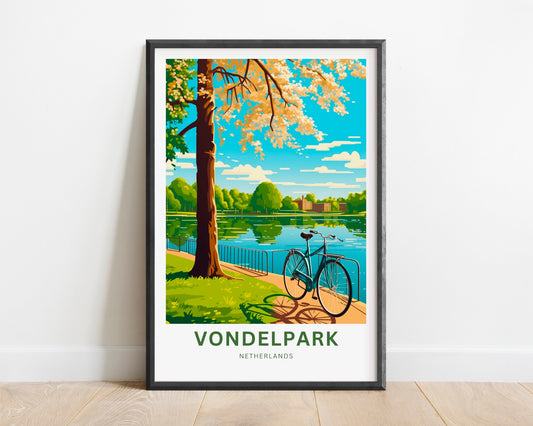 Vondelpark Travel Print - Vondelpark Travel poster, Netherlands Wall Art, Wall Decor, Framed present, Gift Netherlands Present - TravelTreasureCo