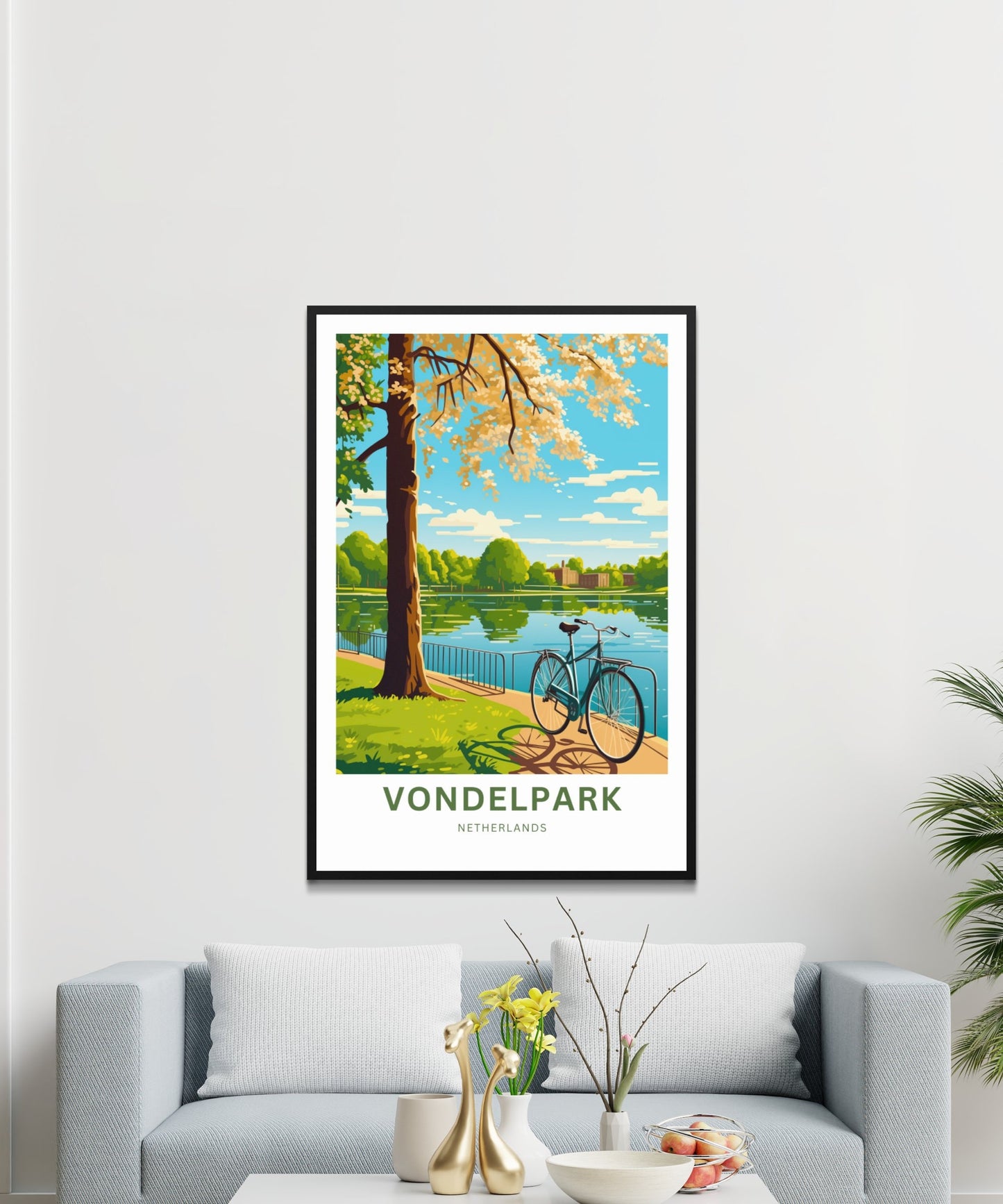 Vondelpark Travel Print - Vondelpark Travel poster, Netherlands Wall Art, Wall Decor, Framed present, Gift Netherlands Present - TravelTreasureCo