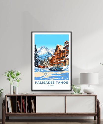 Palisades Tahoe Travel Print - Palisades Tahoe poster, California Wall Art, Decor, Framed present, Gift California Present - TravelTreasureCo