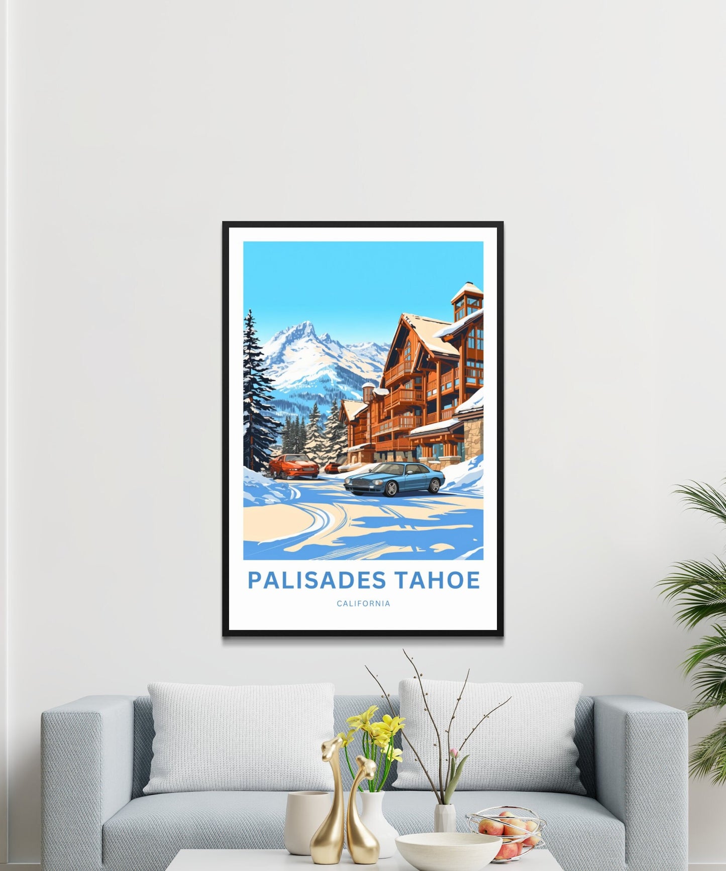 Palisades Tahoe Travel Print - Palisades Tahoe poster, California Wall Art, Decor, Framed present, Gift California Present - TravelTreasureCo