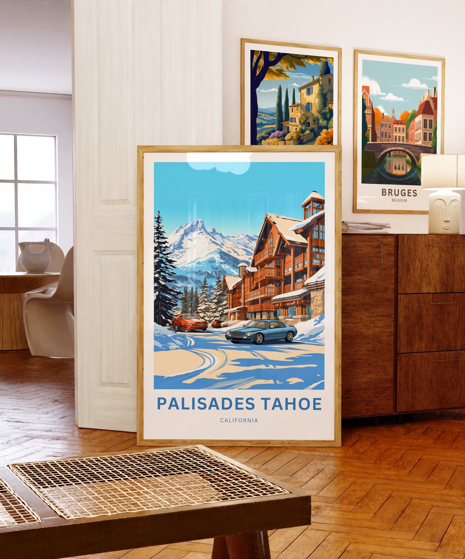 Palisades Tahoe Travel Print - Palisades Tahoe poster, California Wall Art, Decor, Framed present, Gift California Present - TravelTreasureCo