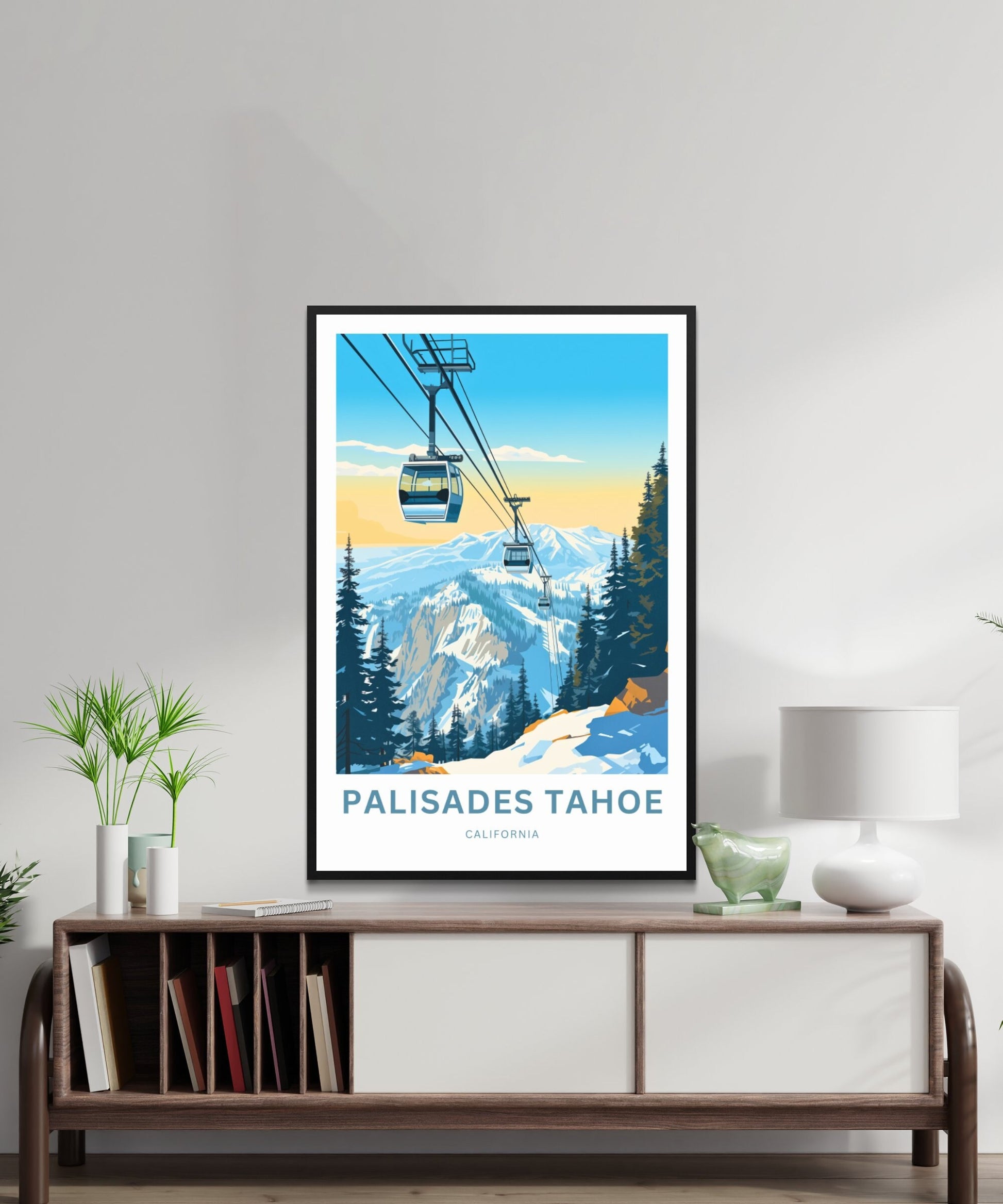 Palisades Tahoe Travel Print - Palisades Tahoe poster, California Wall Art, Decor, Framed present, Gift California Present - TravelTreasureCo