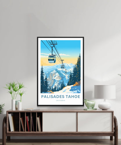 Palisades Tahoe Travel Print - Palisades Tahoe poster, California Wall Art, Decor, Framed present, Gift California Present - TravelTreasureCo