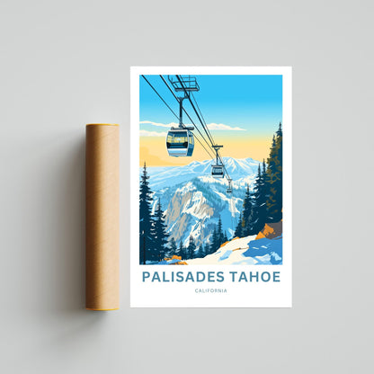 Palisades Tahoe Travel Print - Palisades Tahoe poster, California Wall Art, Decor, Framed present, Gift California Present - TravelTreasureCo