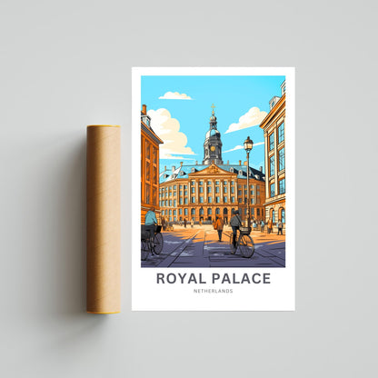 Royal Palace Travel Print - Royal Palace Travel poster, Amsterdam Wall Art, Wall Decor, Framed present, Gift Netherlands Present - TravelTreasureCo