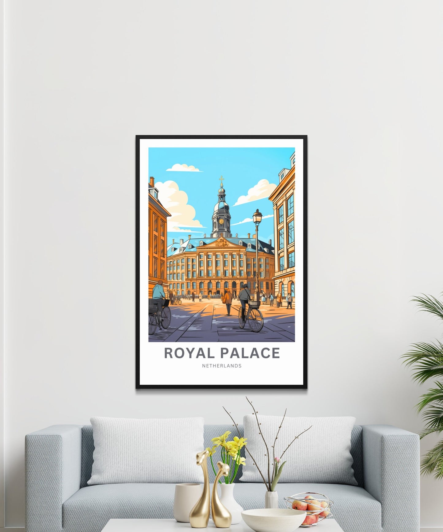 Royal Palace Travel Print - Royal Palace Travel poster, Amsterdam Wall Art, Wall Decor, Framed present, Gift Netherlands Present - TravelTreasureCo