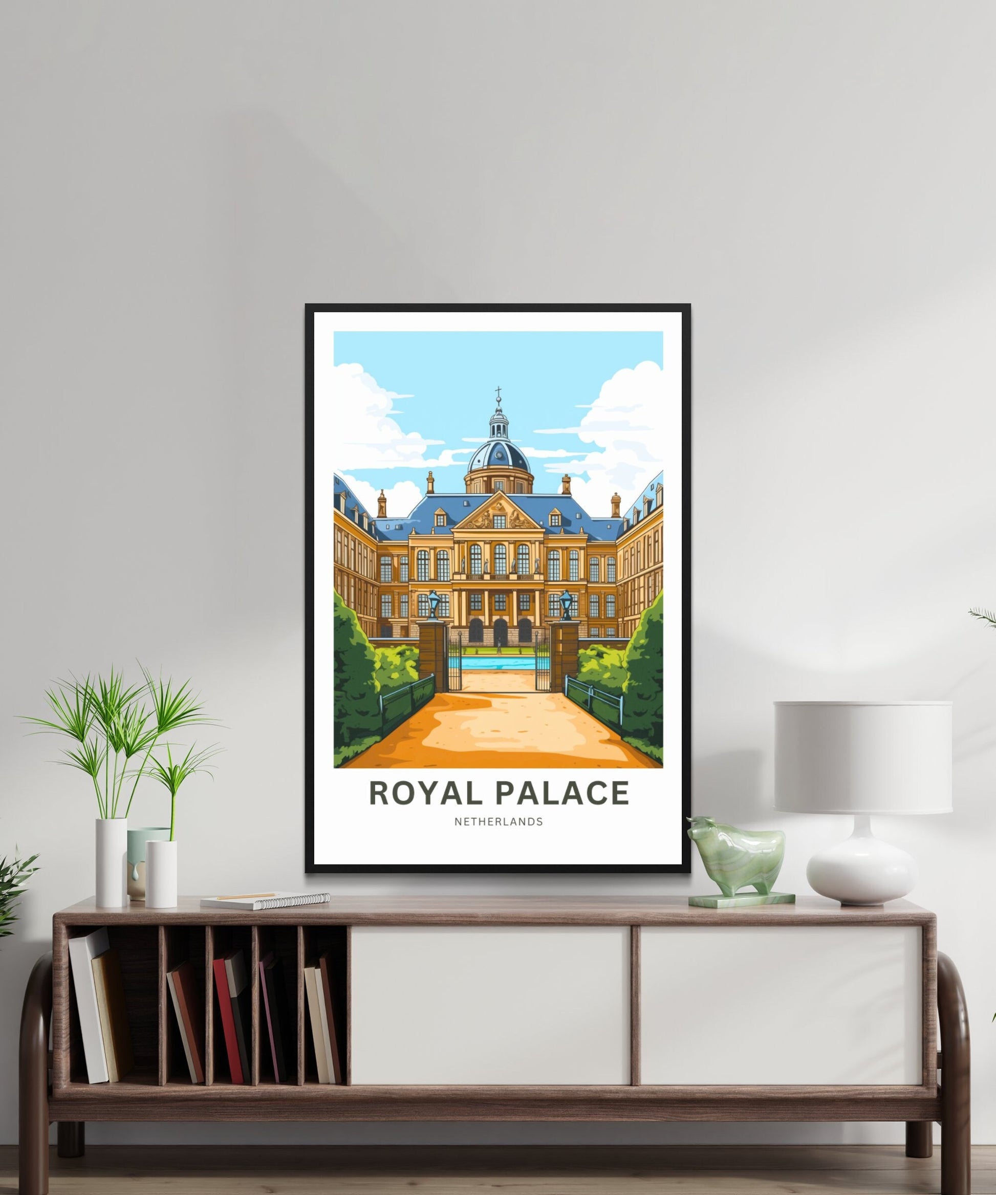 Royal Palace Travel Print - Royal Palace Travel poster, Amsterdam Wall Art, Wall Decor, Framed present, Gift Netherlands Present - TravelTreasureCo