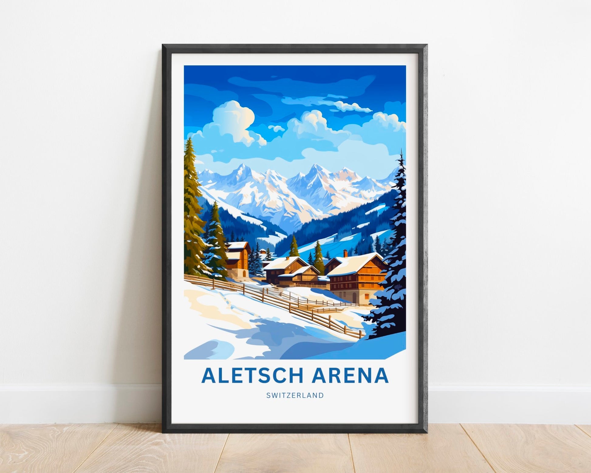 Aletsch Arena Travel Print - Aletsch Arena poster, Switzerland Wall Art, Framed present, Gift Switzerland Present - TravelTreasureCo