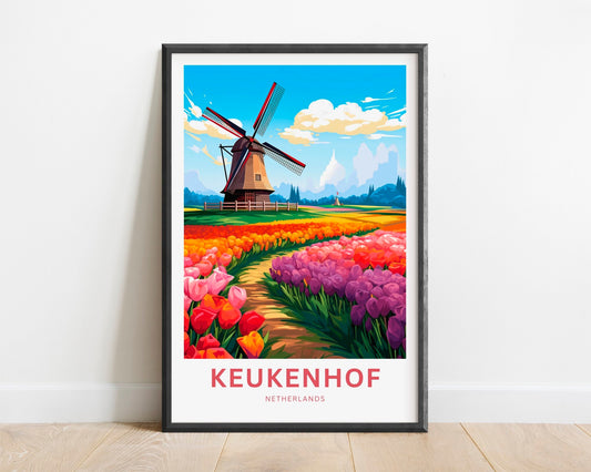 Keukenhof Travel Print - Keukenhof poster, Netherlands Wall Art, Framed present, Gift Netherlands Present, Customized Your Text - TravelTreasureCo
