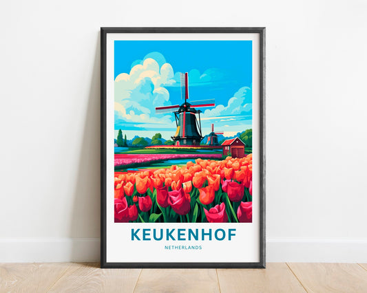 Keukenhof Travel Print - Keukenhof poster, Netherlands Wall Art, Framed present, Gift Netherlands Present, Customized Your Text - TravelTreasureCo