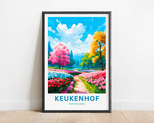 Keukenhof Travel Print - Keukenhof poster, Netherlands Wall Art, Framed present, Gift Netherlands Present, Customized Your Text - TravelTreasureCo