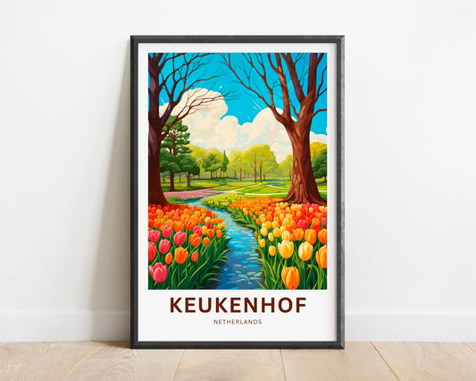 Keukenhof Travel Print - Keukenhof poster, Netherlands Wall Art, Framed present, Gift Netherlands Present, Customized Your Text - TravelTreasureCo