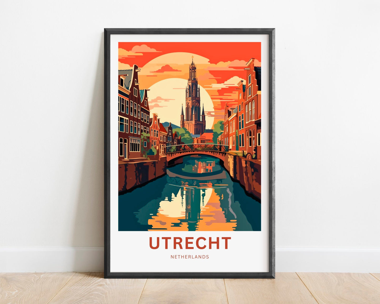 Utrecht Travel Print - Utrecht poster, Netherlands Wall Art, Framed present, Gift Netherlands Present, Customized Your Text - TravelTreasureCo