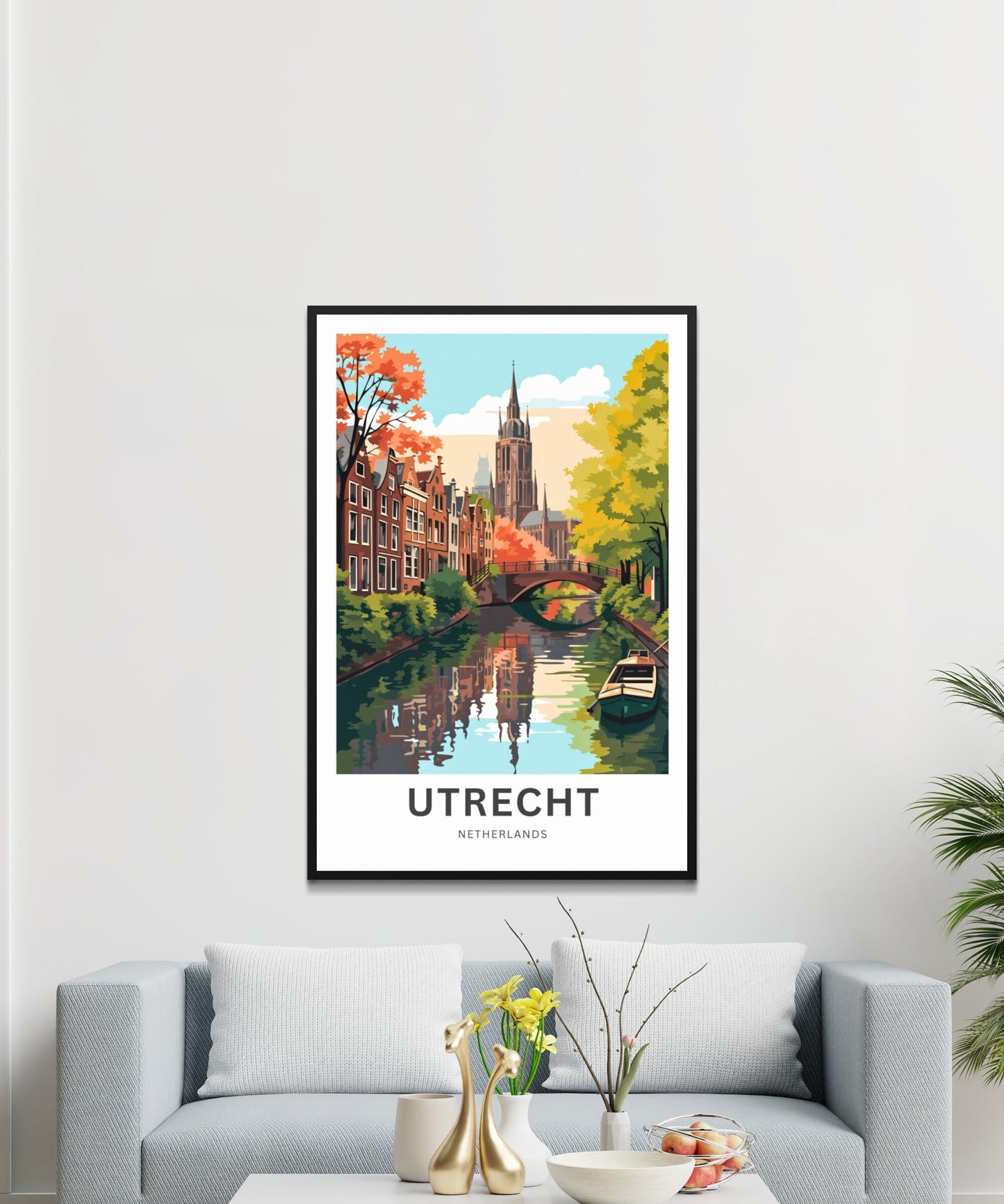 Utrecht Travel Print - Utrecht poster, Netherlands Wall Art, Framed present, Gift Netherlands Present, Customized Your Text - TravelTreasureCo