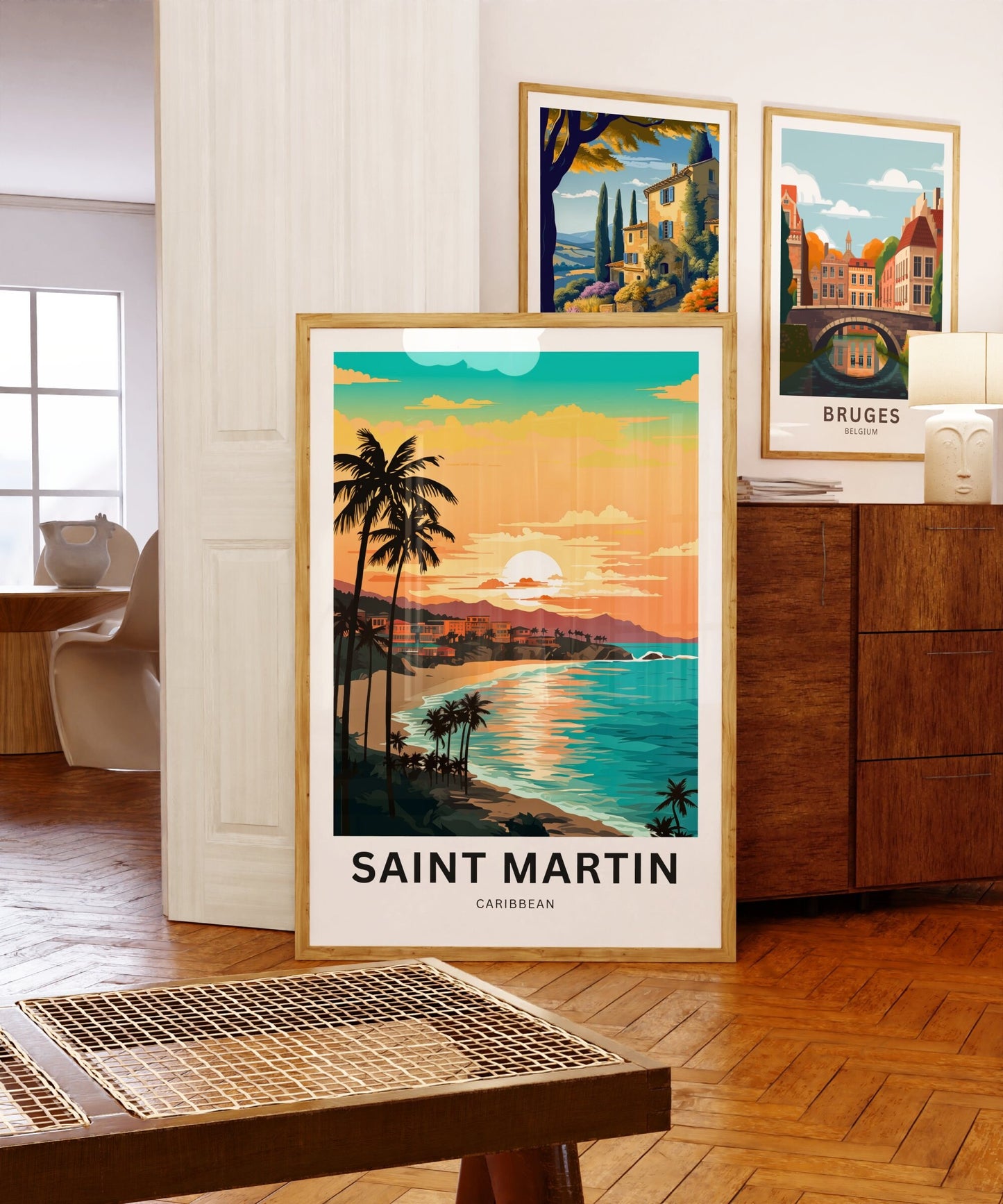 Saint Martin Travel Print - Saint Martin poster, Caribbean Wall Art, Framed present, Gift Sint Maarten Present - TravelTreasureCo