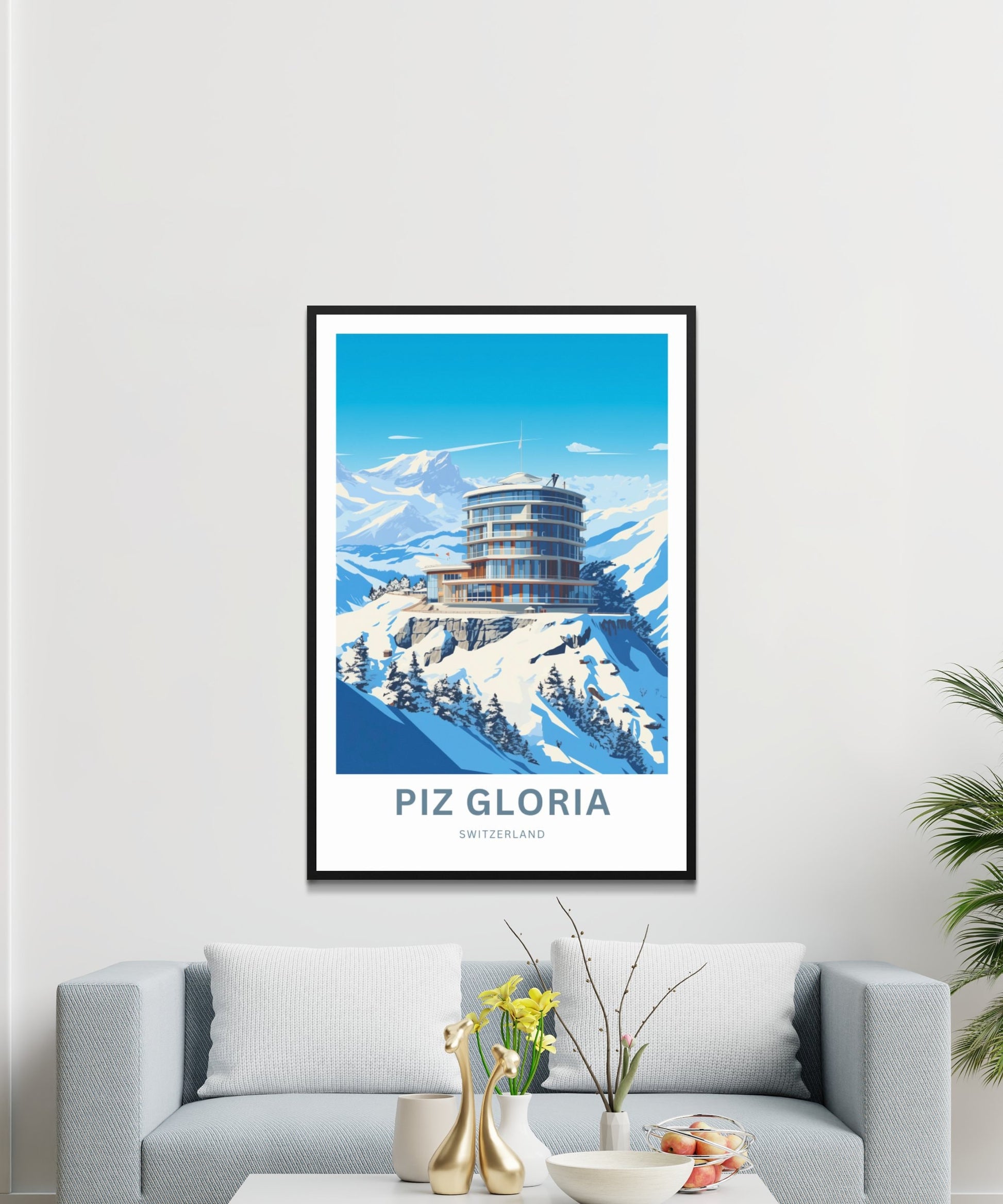 Piz Gloria Travel Print - Piz Gloria poster, Switzerland Wall Art, Wall Decor, Framed present, Gift Switzerland Present - TravelTreasureCo