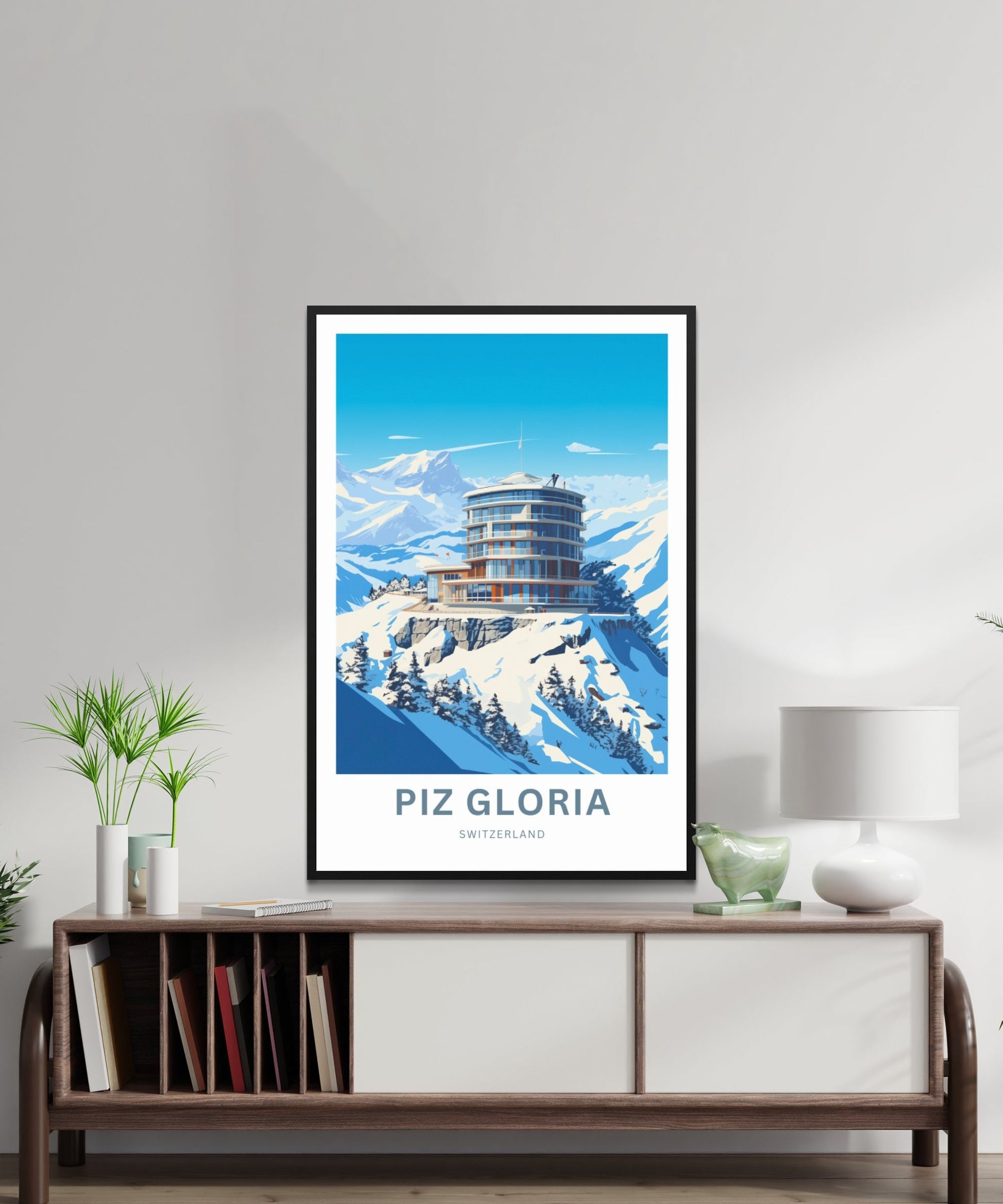 Piz Gloria Travel Print - Piz Gloria poster, Switzerland Wall Art, Wall Decor, Framed present, Gift Switzerland Present - TravelTreasureCo