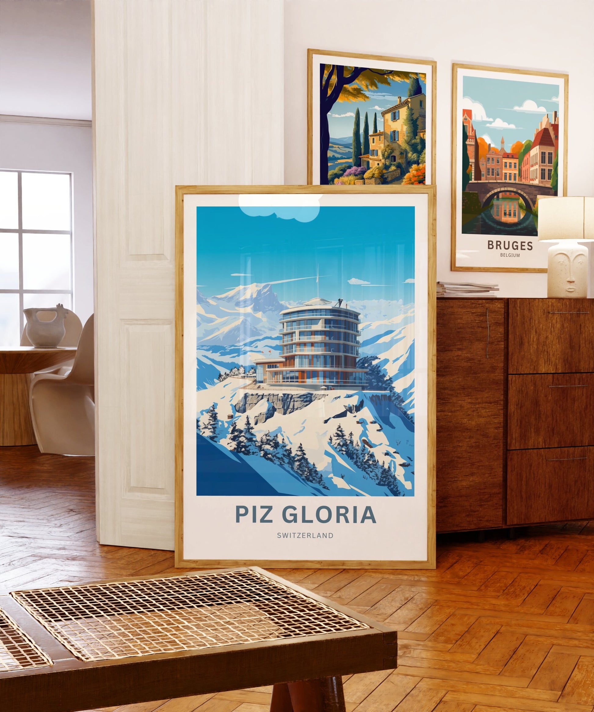 Piz Gloria Travel Print - Piz Gloria poster, Switzerland Wall Art, Wall Decor, Framed present, Gift Switzerland Present - TravelTreasureCo