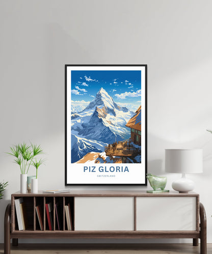 Piz Gloria Travel Print - Piz Gloria poster, Switzerland Wall Art, Wall Decor, Framed present, Gift Switzerland Present - TravelTreasureCo