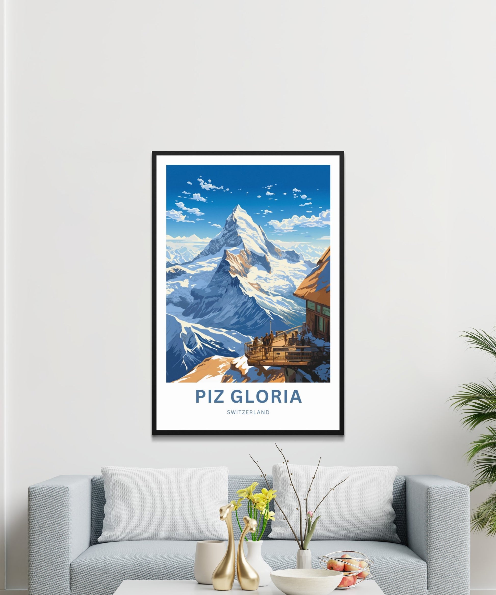 Piz Gloria Travel Print - Piz Gloria poster, Switzerland Wall Art, Wall Decor, Framed present, Gift Switzerland Present - TravelTreasureCo