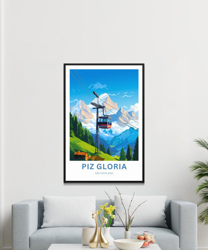 Piz Gloria Travel Print - Piz Gloria poster, Switzerland Wall Art, Wall Decor, Framed present, Gift Switzerland Present - TravelTreasureCo