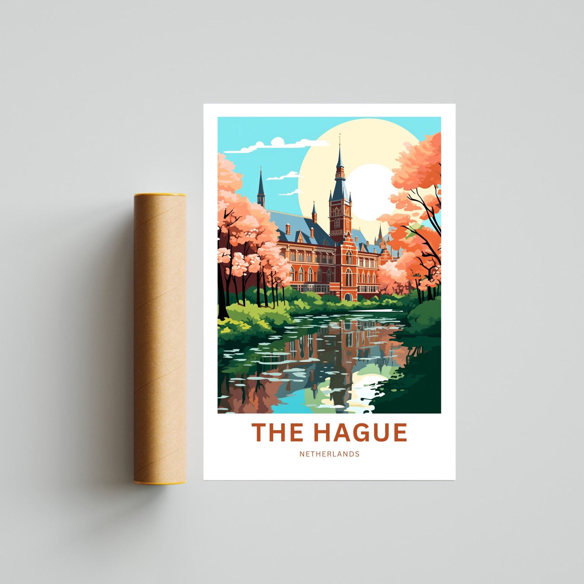 The Hague Travel Print - The Hague poster, Netherlands Wall Art, Framed present, Gift Netherlands Present - TravelTreasureCo