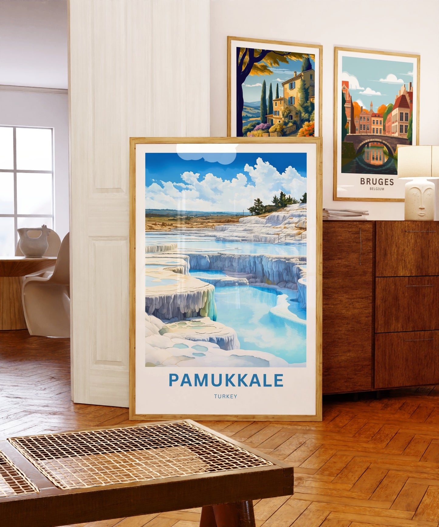 Pamukkale Travel Print - Pamukkale poster, Turkey Wall Art, Framed present, Gift Turkey Present, Custom Your Text - TravelTreasureCo