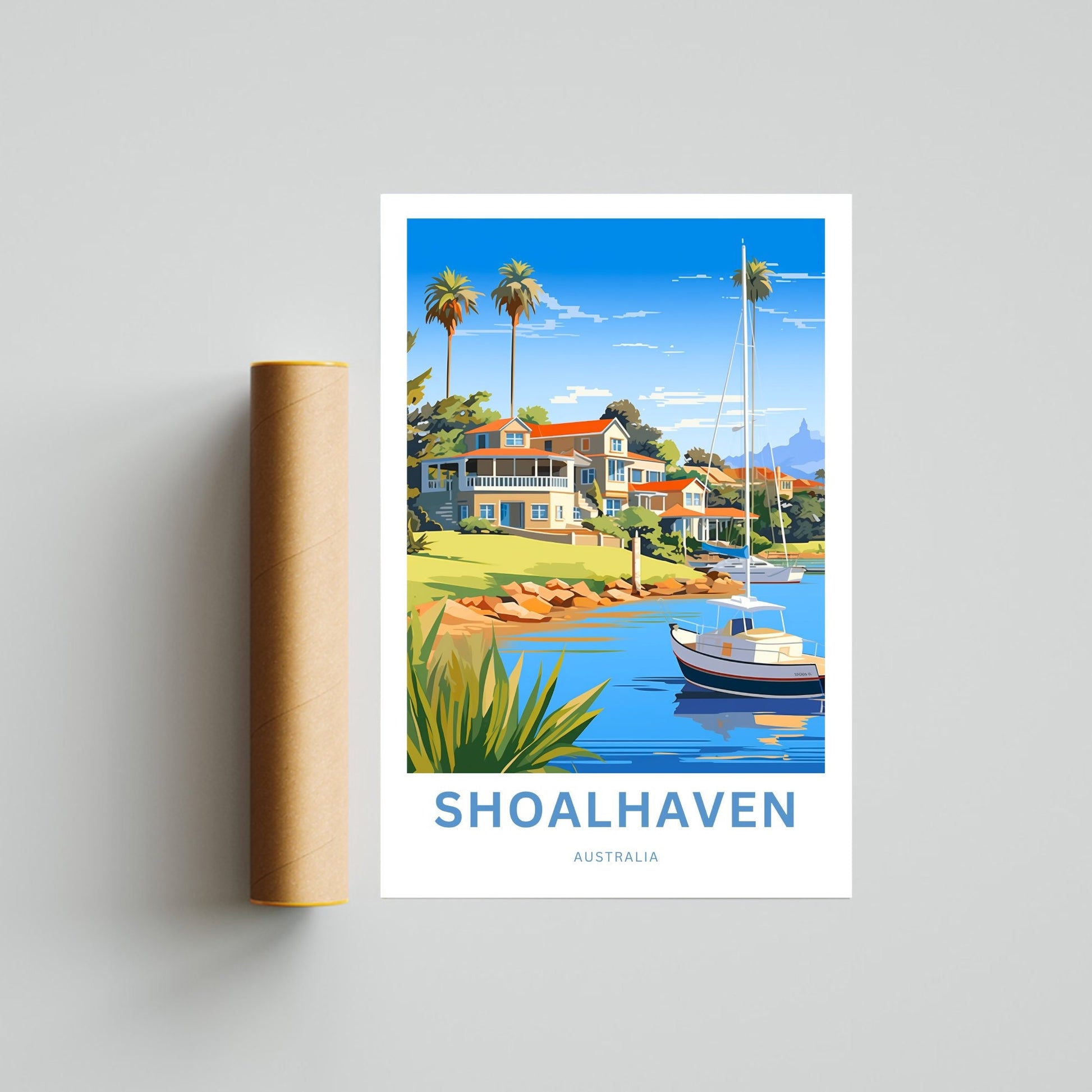 Shoalhaven Travel Print - Shoalhaven poster, Australia Wall Art, Framed present, Gift Australia Present, Custom Text - TravelTreasureCo