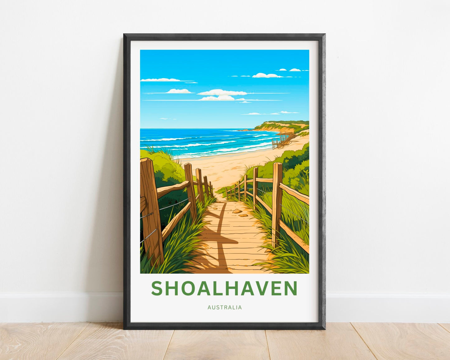 Shoalhaven Travel Print - Shoalhaven poster, Australia Wall Art, Framed present, Gift Australia Present, Custom Text - TravelTreasureCo