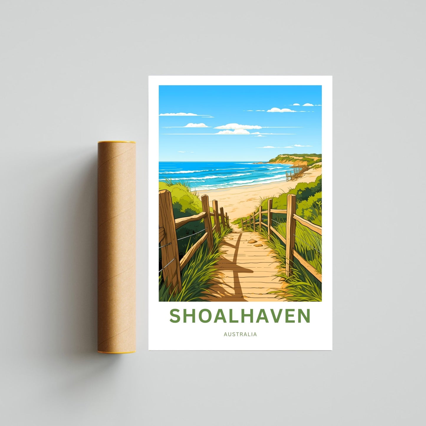 Shoalhaven Travel Print - Shoalhaven poster, Australia Wall Art, Framed present, Gift Australia Present, Custom Text - TravelTreasureCo