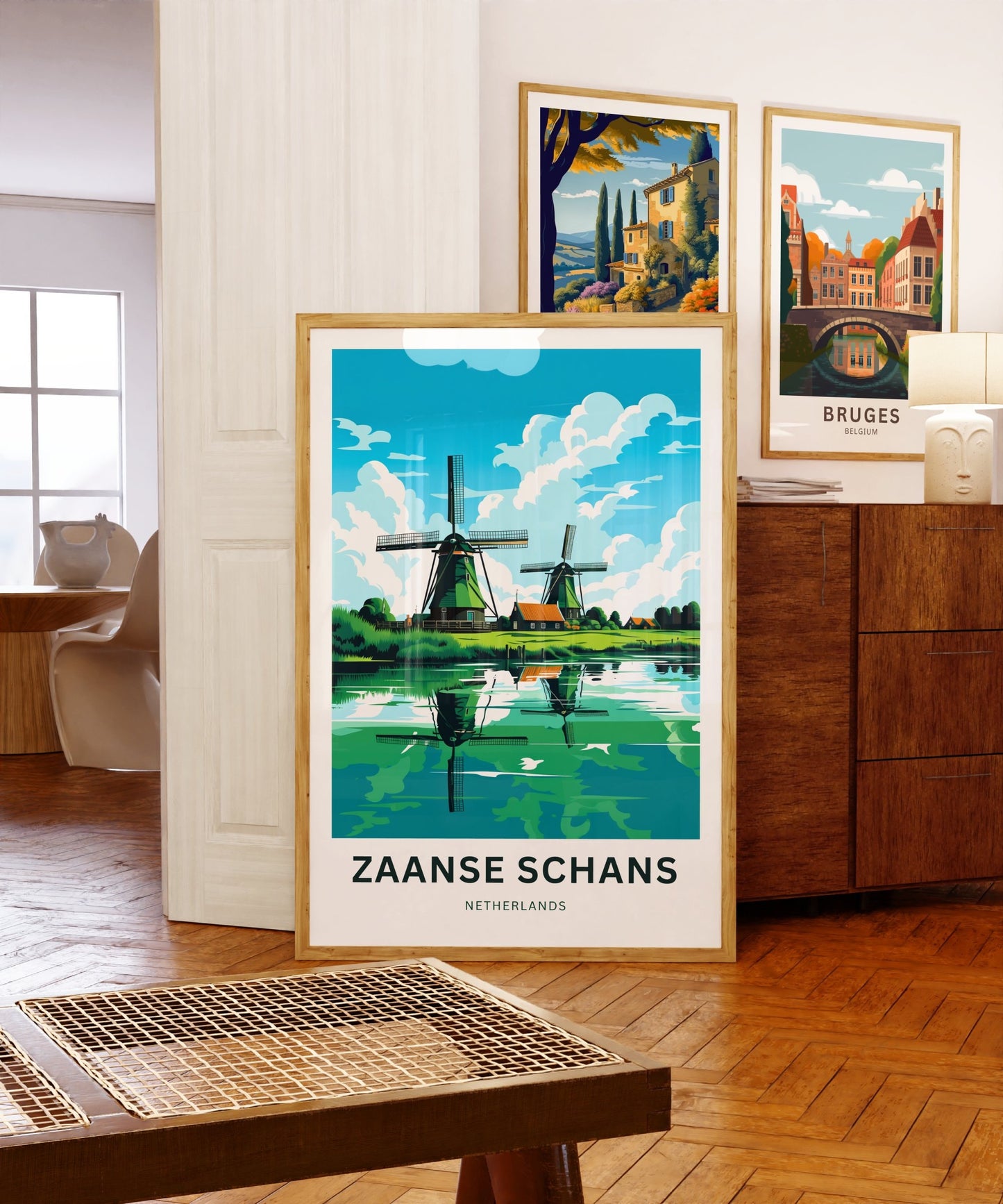 Zaanse Schans Travel Print - Zaanse Schans poster, Netherlands Wall Art, Framed present, Gift Netherlands Present, Custom Your Text - TravelTreasureCo